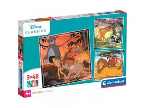 Disney klasszikusok 3x48db-os Supercolor puzzle - Clementoni