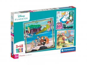 Disney klasszikus mesesorozatok 3x48 db-os Supercolor puzzle - Clementoni