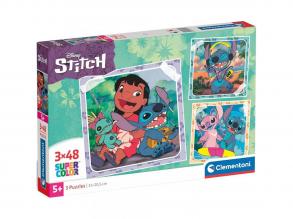 Disney Stitch 3x48db-os Supercolor puzzle - Clementoni