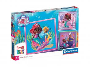 Disney Ariel 3x48db-os Supercolor puzzle - Clementoni