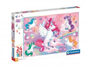 Színes unikornisok 24 db-os maxi supercolor puzzle - Clementoni