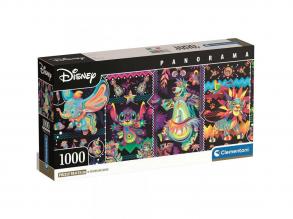 Disney: Neon karakterek 1000 db-os panoráma puzzle 98x33cm - Clementoni