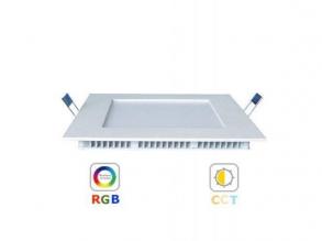 RGB-CCT LED panel , 18W , süllyesztett , négyzet , dimmelhető , színes , állítható fehér színárnyalat , Mi-light kompatibilis