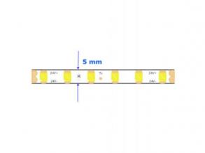 LED szalag , 24 Volt DC , 2835 , 120 led/m , 9 Watt/m , hideg fehér , 800 lumen/m , keskeny , 5mm , 5 év garancia