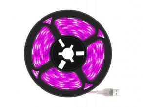 Növénynevelő LED szalag , 4W, 180 LED , 3 m , USB véggel , lila/kék fény , LEDISSIMO GROW