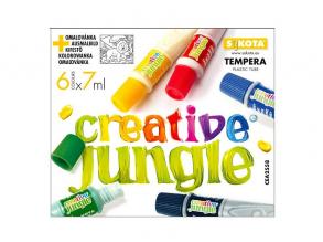 Creative Jungle: 6 darabos tubusos tempera készlet kifestővel - 6 x 7 ml