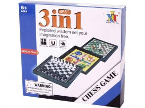 3IN1 mágneses őti társasjáték (sakk, ki nevet a végén, létrák és kígyók)