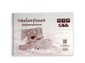 Félfamentes spirálos vázlatfüzet B/4 32 lapos, 120g