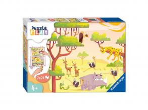 Ravensburger Kirakózz és játsz - Szafari idő Puzzle, 2x24db