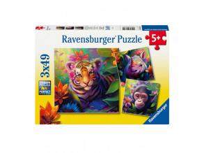 Puzzle dzsungelbébik, 3x49db.