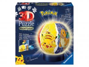 3D puzzle Pokémon éjszakai lámpa, 72 darab.