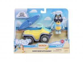 Bluey: Beach Quad játékszett Bandit figurával