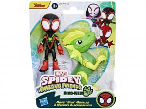 Spidey és csodálatos barátai - Miles Morales és Elektroszaurusz Dino-Háló Akciófigura Szett Hasbro