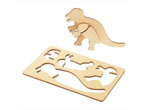 3D-s fa dinoszaurusz puzzle, 4 db-os készletben