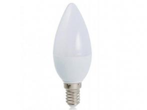 LED lámpa , égő , gyertya , E14 foglalat , 4.5 Watt , SAMSUNG Chip , 200° , meleg fehér , 5 év garancia