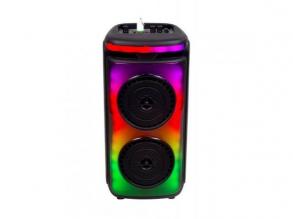 RGB Bluetooth hangszóró , party hangfal LED világítással , mikrofonnal , távirányítóval , 2 x 10 watt , USB , tölthető , 54 x 27