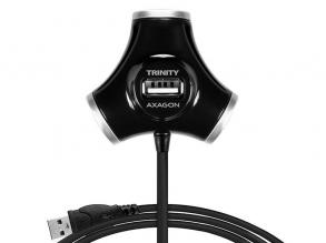 Axagon HUE-X3B Trinity 4 portos USB2.0 hosszú kábeles fekete HUB