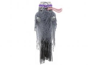 Grim Reaper figura - szenzoros , mozgó fejű halloween dekoráció, hang-és fényeffektes, 100 cm