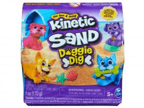 Kinetic Sand: Doggie Dig homokgyurma szett 170g meglepetés figurával - Spin Master