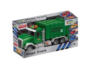 Mega Truck: Szelektív hulladékszállító kamion fénnyel és hanggal 40x14x21cm