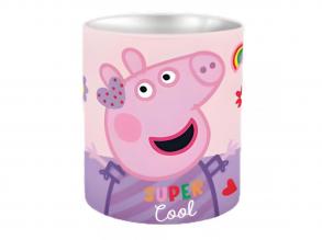 Peppa malac henger alakú fém asztali írószertartó 10x11cm