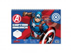 Amerika Kapitány kreatív színezheto vázlatfüzet sablonnal és matricákkal több változatban