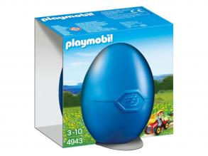 Playmobil Junior gyermek traktorral, tojásban - 4943