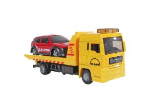 Kids Globe MAN Truck teherautó autóval, 19 cm