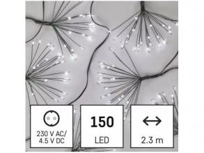 Led fényfüzér , beltéri , fürtök , nano LED , 2.35 m , hideg fehér , időzíthető